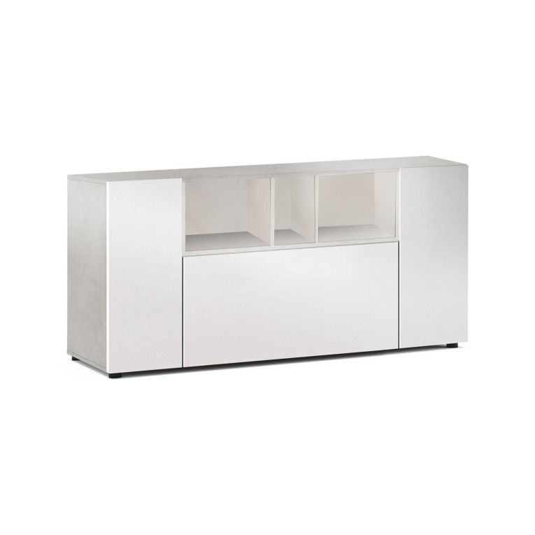 Credenza bianca e cemento 150x41x76h cm 3 ante - Crisantemo