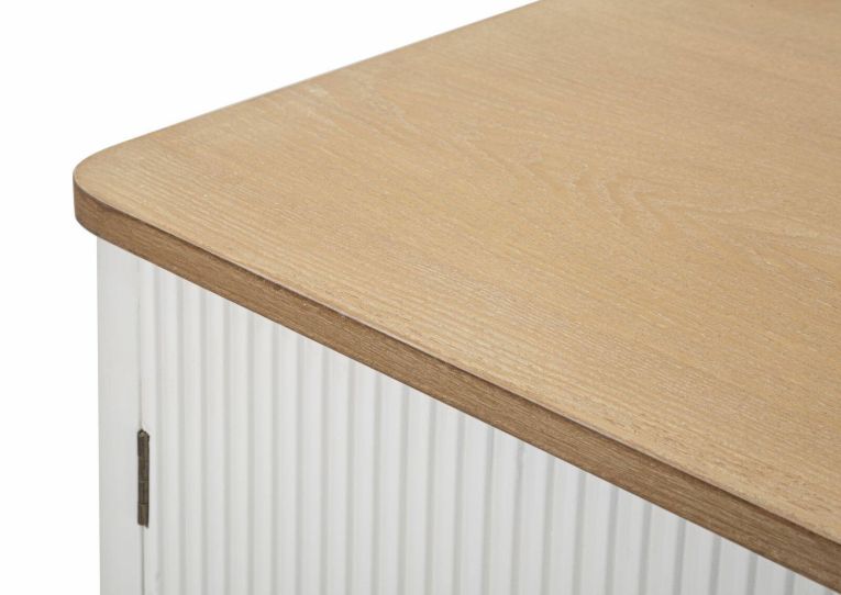 Credenza bianca e marrone 117x37x90h cm 2 ante e 4 cassetti - Acute