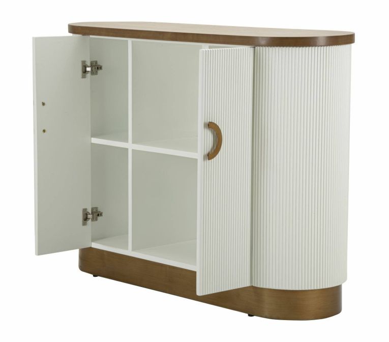 Credenza bianca e marrone 121x41x90h cm 2 ante - Ferrule