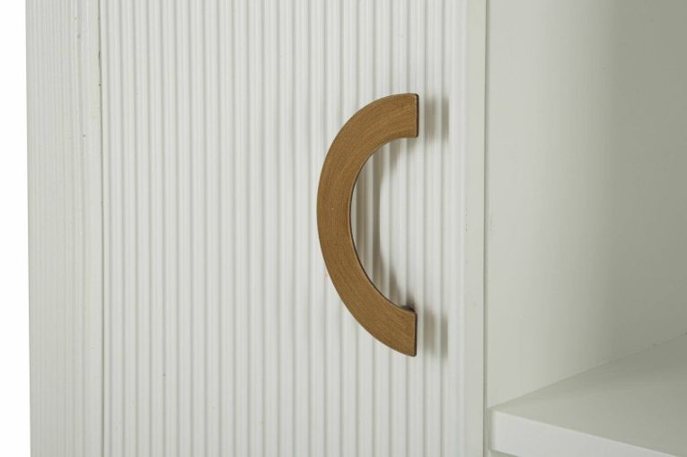 Credenza bianca e marrone 121x41x90h cm 2 ante - Ferrule