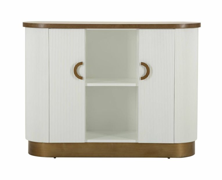 Credenza bianca e marrone 121x41x90h cm 2 ante - Ferrule