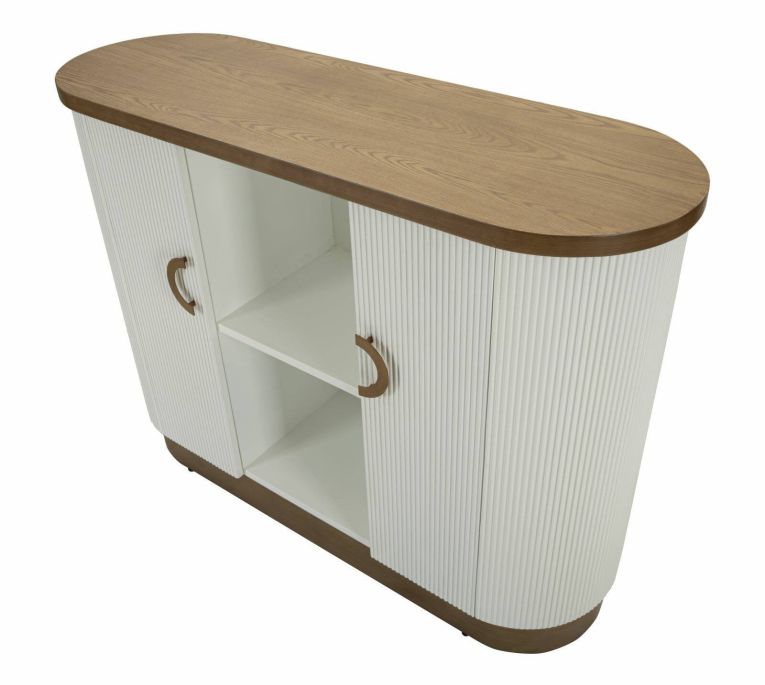Credenza bianca e marrone 121x41x90h cm 2 ante - Ferrule
