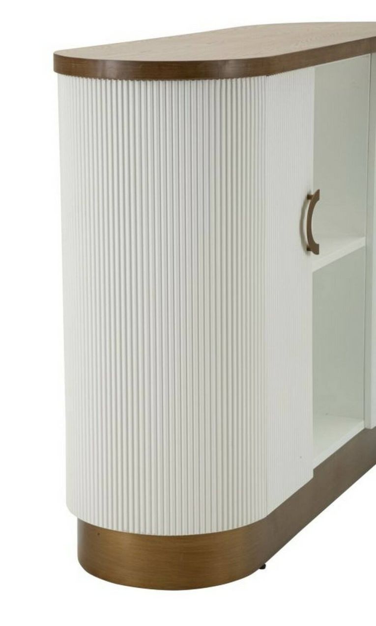 Credenza bianca e marrone 121x41x90h cm 2 ante - Ferrule