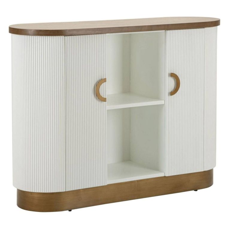 Credenza bianca e marrone 121x41x90h cm 2 ante - Ferrule