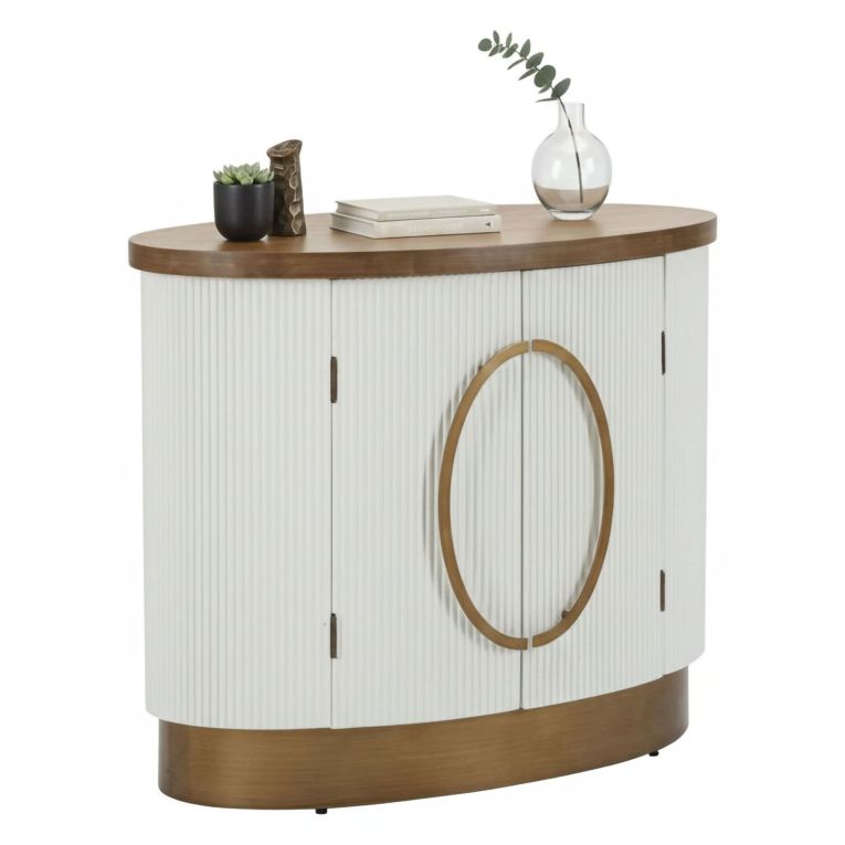 Credenza bianca e marrone 79x48x67h cm 2 ante - Kolinsky