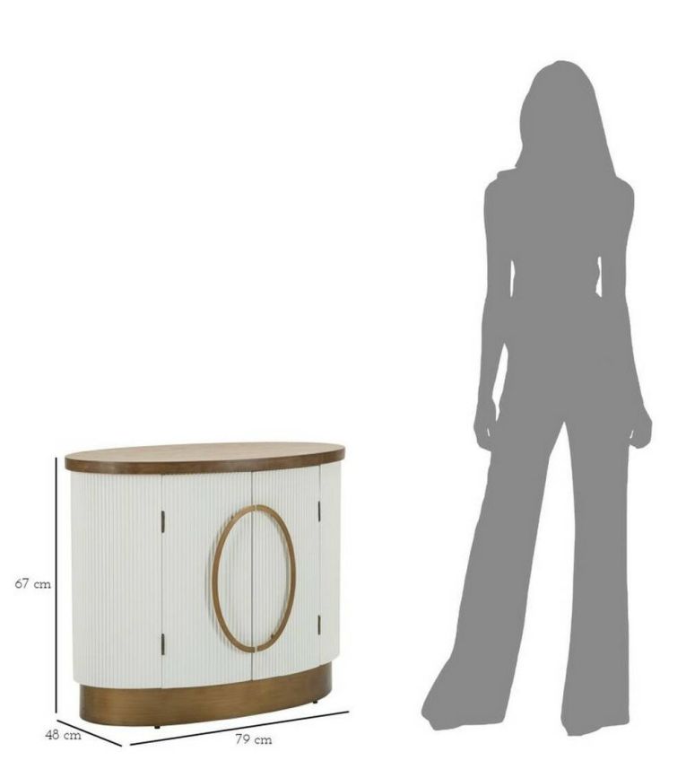 Credenza bianca e marrone 79x48x67h cm 2 ante - Kolinsky
