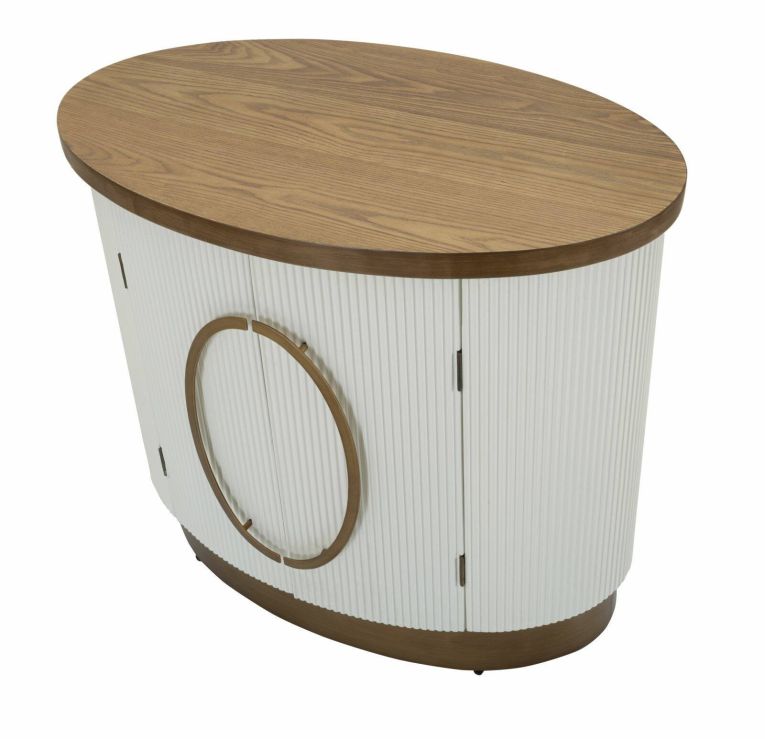 Credenza bianca e marrone 79x48x67h cm 2 ante - Kolinsky