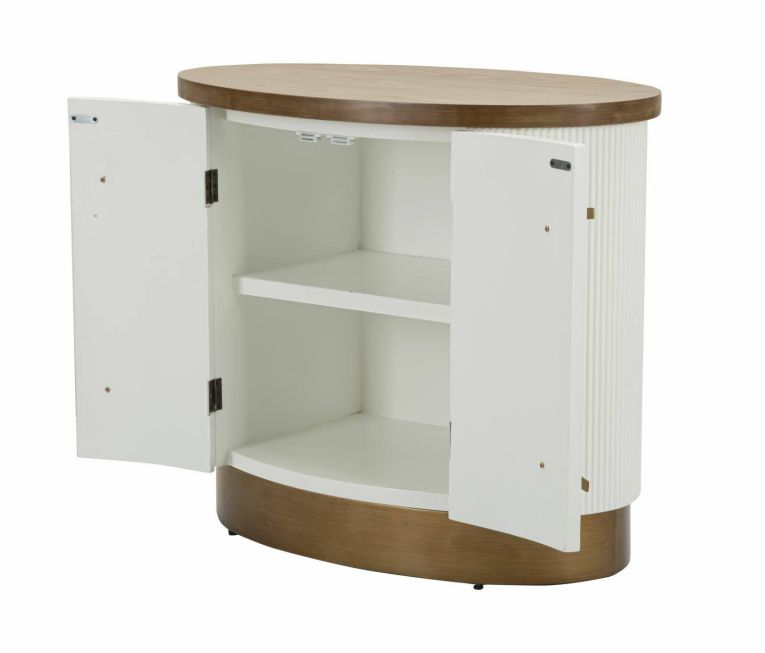 Credenza bianca e marrone 79x48x67h cm 2 ante - Kolinsky