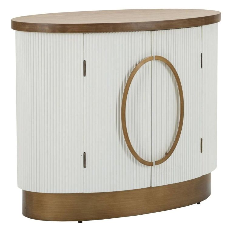 Credenza bianca e marrone 79x48x67h cm 2 ante - Kolinsky