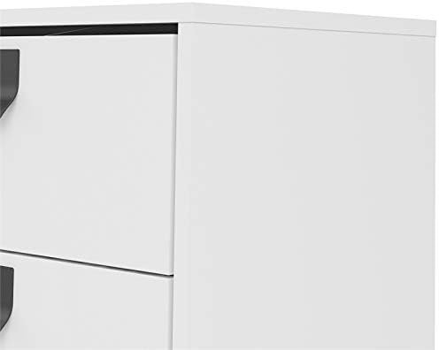 Credenza bianca e nera 101x40x72h cm 1 anta e 2 cassetti - Arconate
