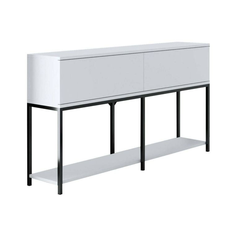 Credenza bianca e nera 150x30x80h cm 2 ante - Basilia