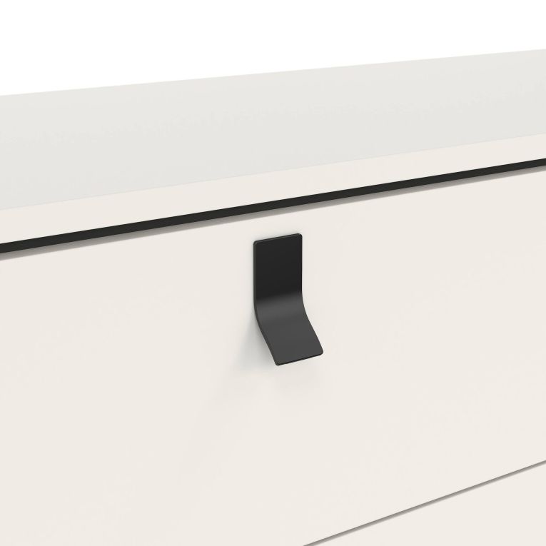 Credenza bianca e nera 150x40x94h cm 6 cassetti - Anturio