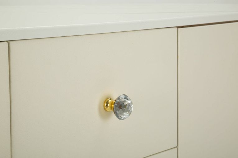 Credenza bianca e oro 120x40x85h cm 2 ante e 4 cassetti - Grotte