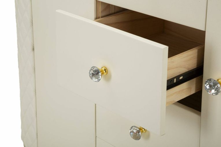 Credenza bianca e oro 120x40x85h cm 2 ante e 4 cassetti - Grotte