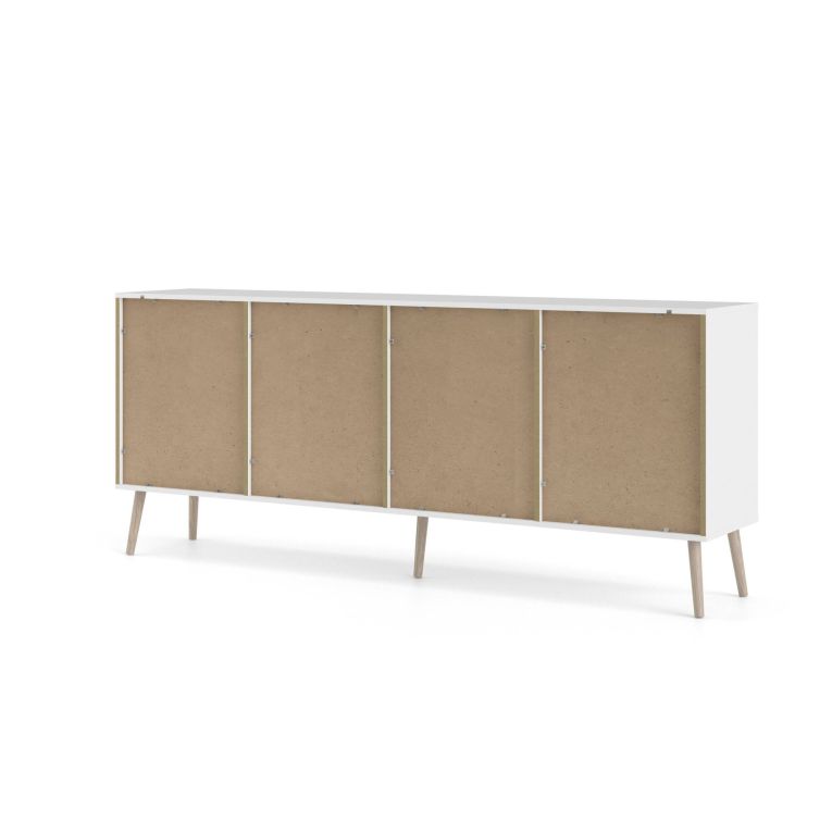 Credenza bianca e quercia 195x39x81h cm 3 ante e 3 cassetti - Anima