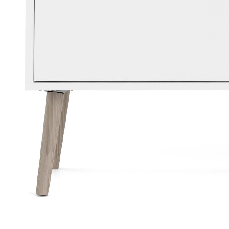 Credenza bianca e quercia 195x39x81h cm 3 ante e 3 cassetti - Anima