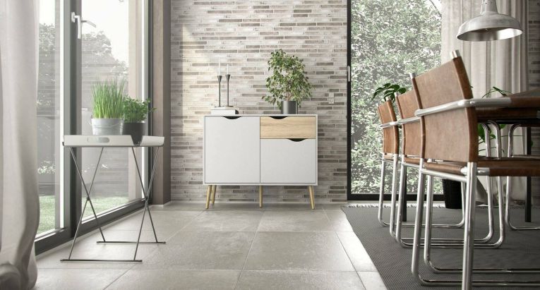 Credenza bianca e quercia 98x39x81h cm 2 ante e 1 cassetto - Audit
