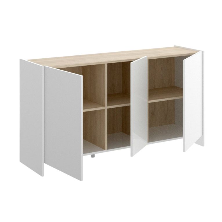Credenza bianca e rovere 138x42x76h cm 3 ante - America