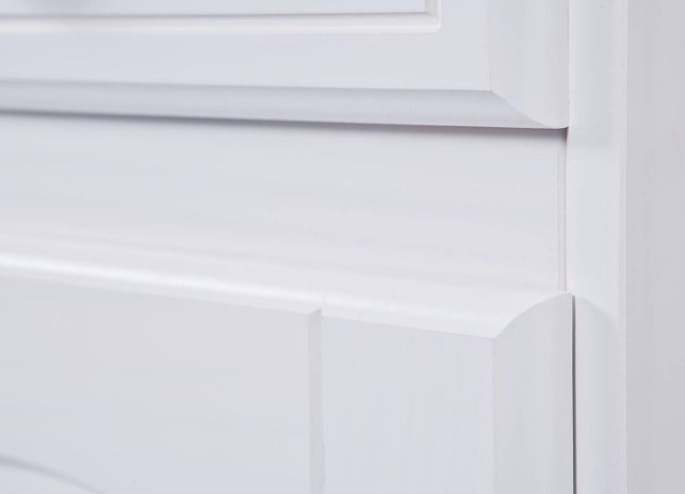 Credenza Bianco 2 Cassetti 2 Ripiani 88x32x198h cm, Apertura Battente, Scorrevole - Quadri
