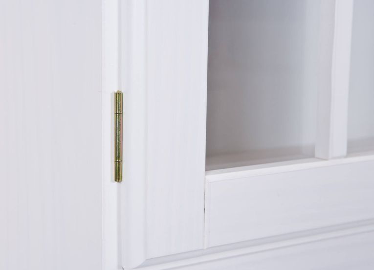 Credenza Bianco 2 Cassetti 2 Ripiani 88x32x198h cm, Apertura Battente, Scorrevole - Quadri