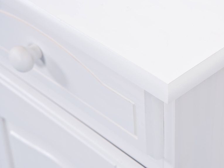 Credenza Bianco 2 Cassetti 2 Ripiani 88x32x198h cm, Apertura Battente, Scorrevole - Quadri