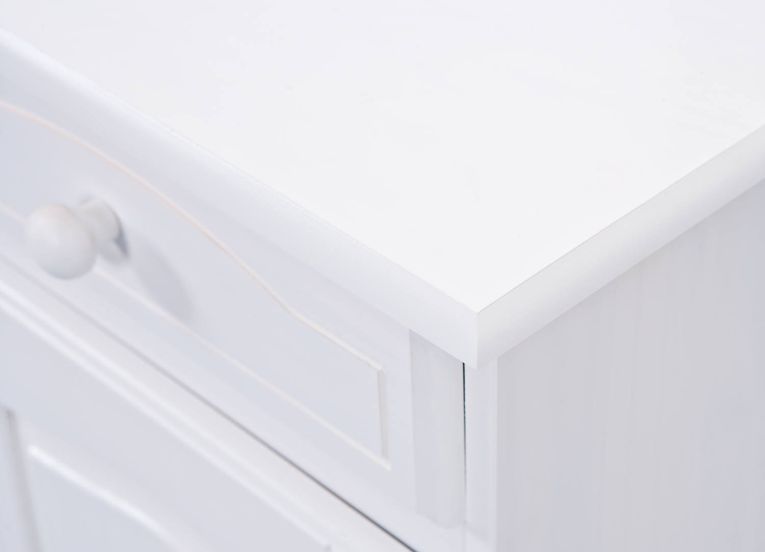 Credenza Bianco 2 Cassetti un Ripiano 88x43x87h cm, Apertura Battente - Pallare