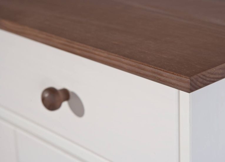 Credenza Bianco 2 Cassetti un Ripiano 90x45x86h cm, Apertura Battente - Buja