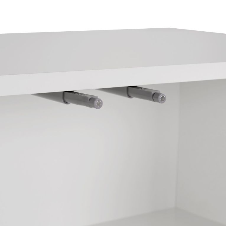 Credenza Bianco 2 Ripiani 4 Ante 180x45x80h cm, 6 Vani - Nomaga