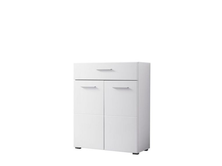 Credenza Bianco 2 Ripiani un Cassetto 79x35x97.5h cm, 3 Vani - Verduno