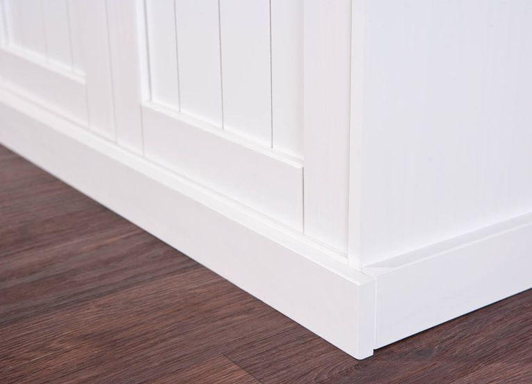 Credenza Bianco 3 Cassetti 4 Ripiani 131x45x181h cm, Apertura Battente - Loranze
