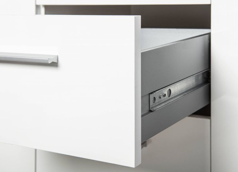 Credenza Bianco 4 Cassetti un Ripiano 94x86x40h cm, Apertura Battente - Baganza