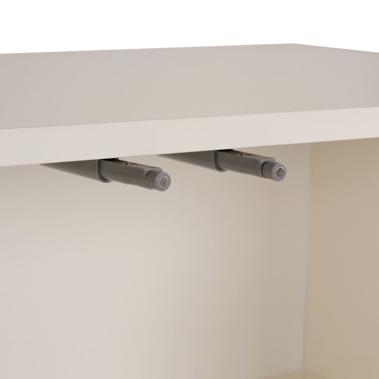 Credenza Bianco Crema 2 Ripiani 4 Ante 180x45x80h cm, 6 Vani - Nomesi