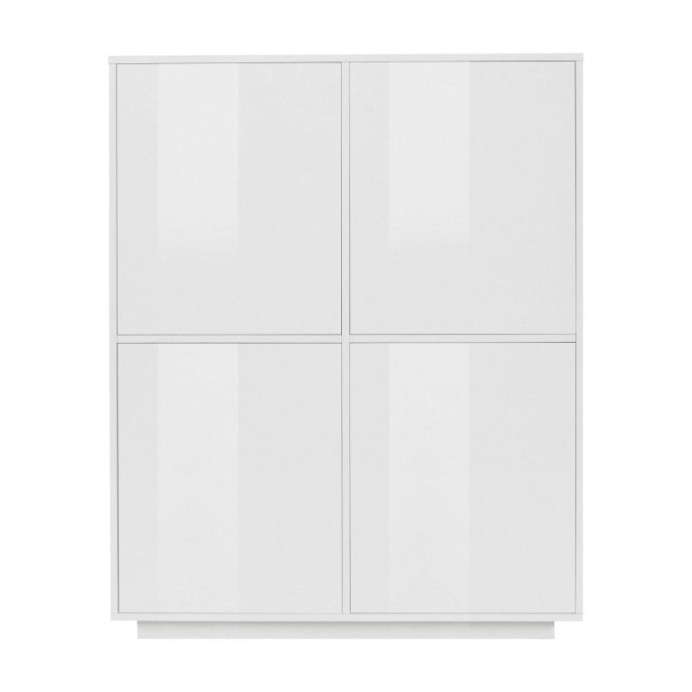 Credenza bianco lucida 100x41x126h cm 4 ante - Ara