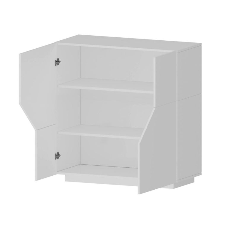 Credenza bianco lucida 100x43x106h cm 2 ante - Arbal