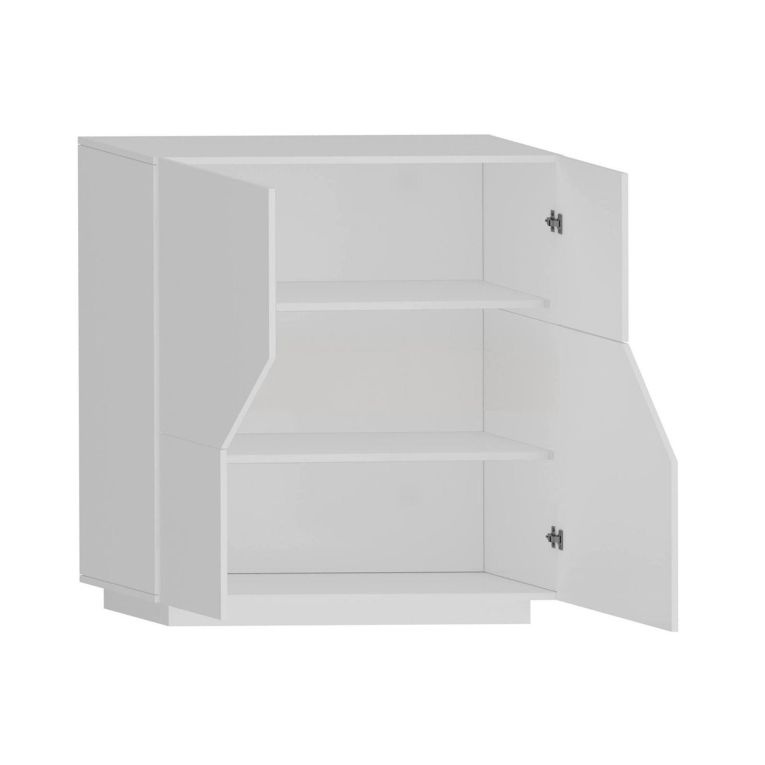 Credenza bianco lucida 100x43x106h cm 2 ante - Arbal