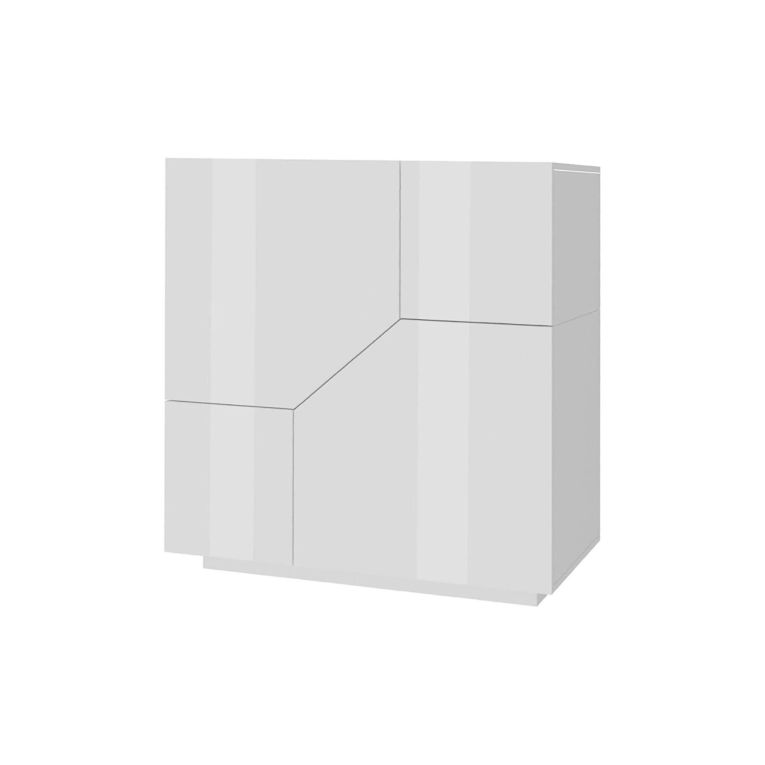 Credenza bianco lucida 100x43x106h cm 2 ante - Arbal