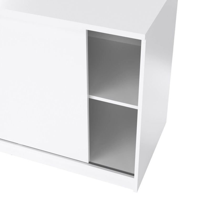 Credenza bianco lucida 118x50x75h cm 1 anta e 3 cassetti - Bebinca