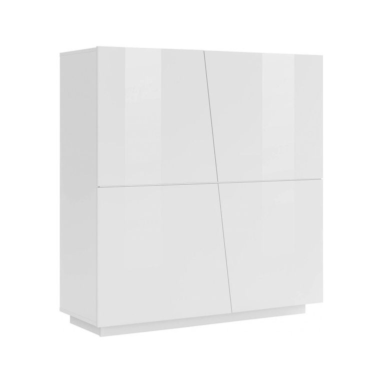 Credenza bianco lucida 120x43x126h cm 4 ante - Abbabbau
