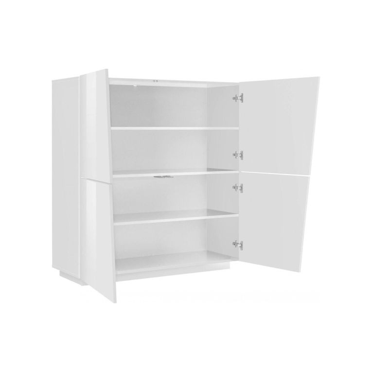 Credenza bianco lucida 120x43x126h cm 4 ante - Abbabbau