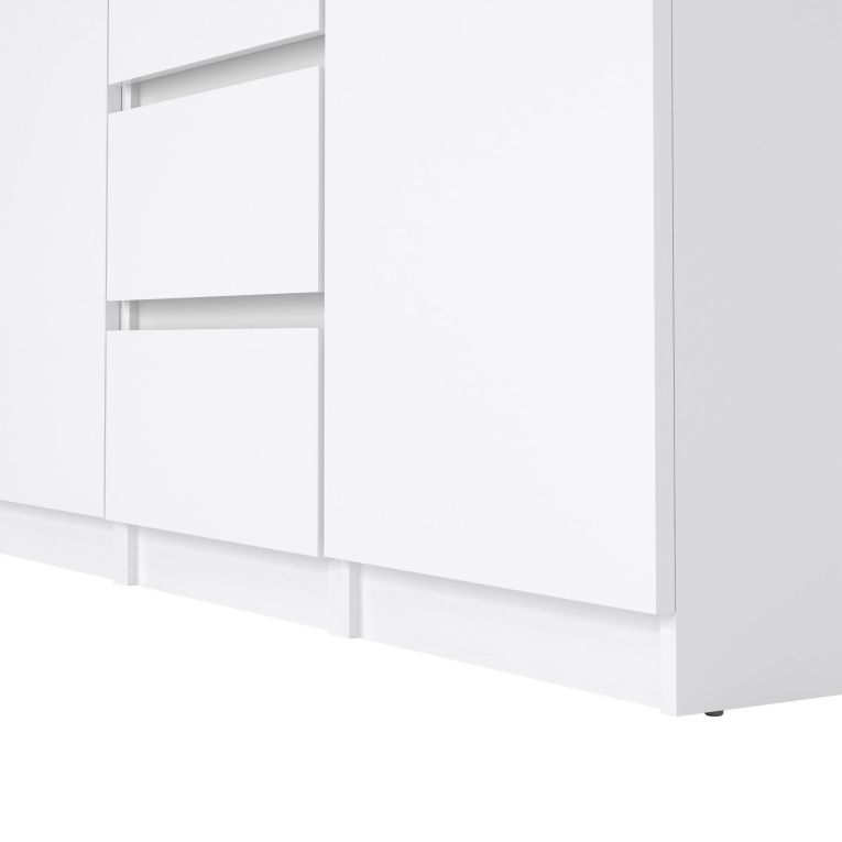 Credenza bianco lucida 120x50x90h cm 2 ante e 4 cassetti - Angelika