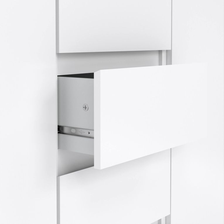 Credenza bianco lucida 120x50x90h cm 2 ante e 4 cassetti - Angelika