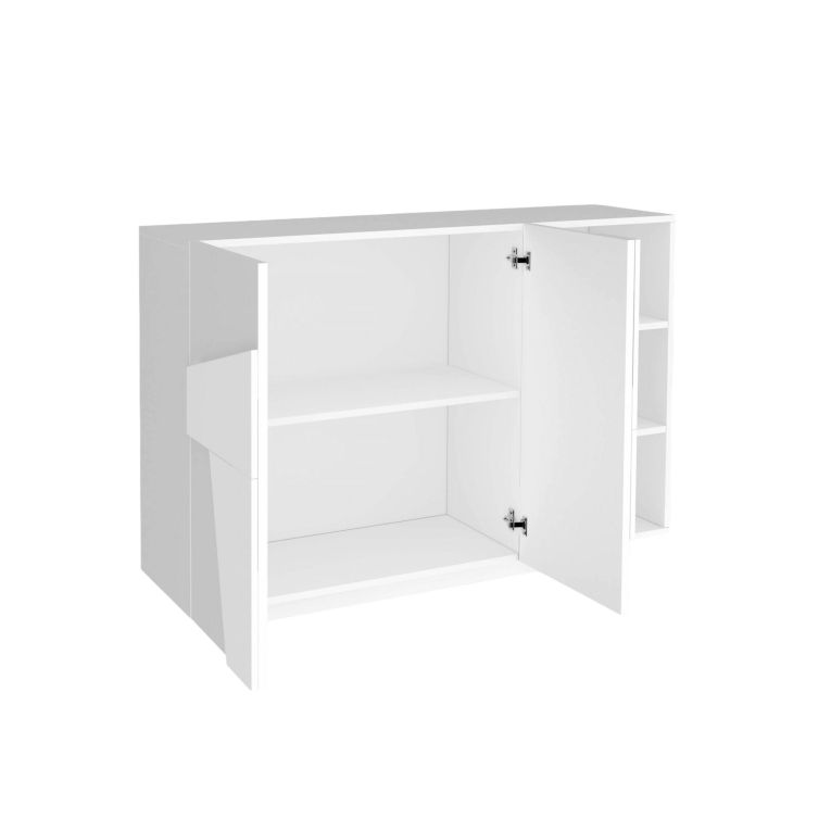 Credenza bianco lucida 121x38x86h cm 2 ante - Acab