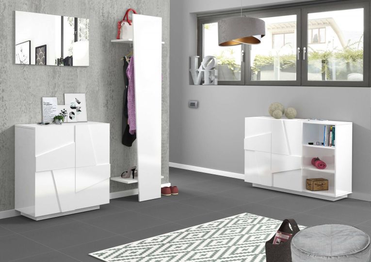 Credenza bianco lucida 121x38x86h cm 2 ante - Acab