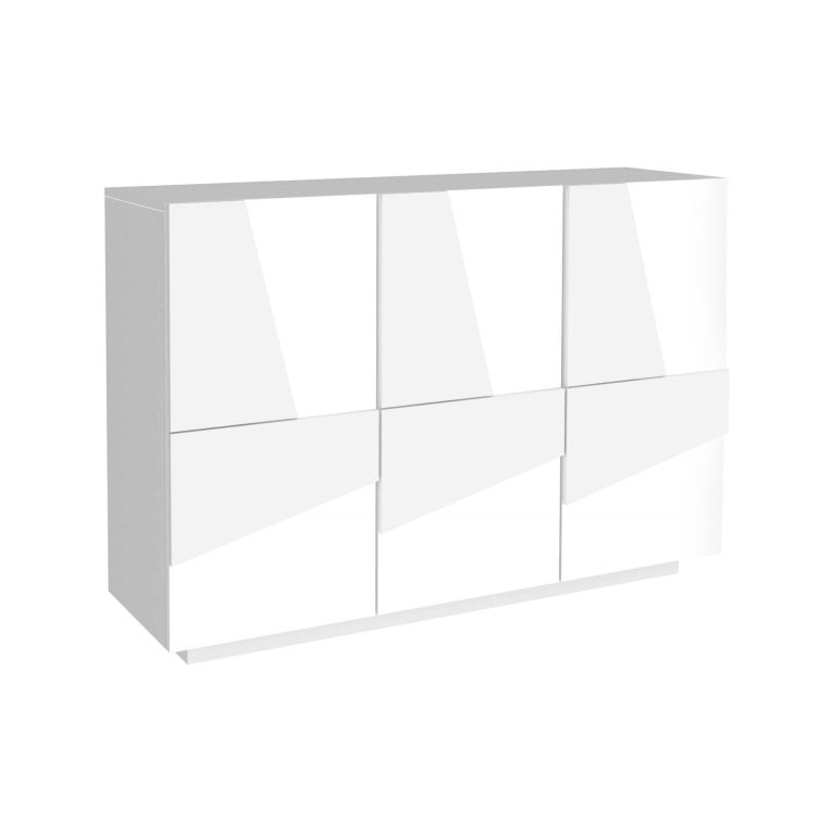 Credenza bianco lucida 121x38x86h cm 3 ante - Axl