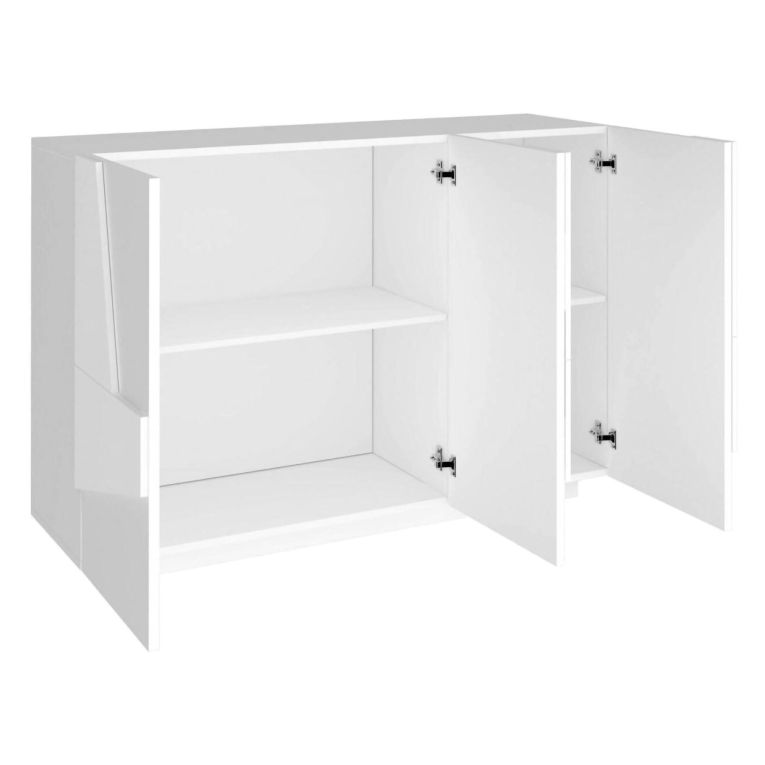 Credenza bianco lucida 121x38x86h cm 3 ante - Axl