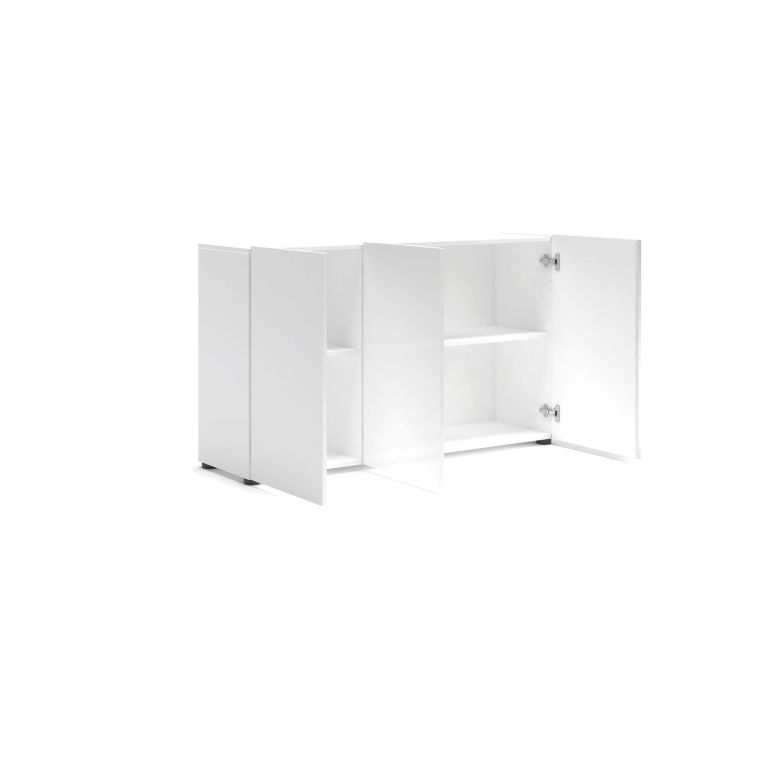 Credenza bianco lucida 135x38x79h cm 3 ante - Amelyah