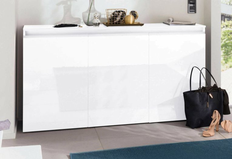 Credenza bianco lucida 150x40x81h cm 3 ante - Andesina