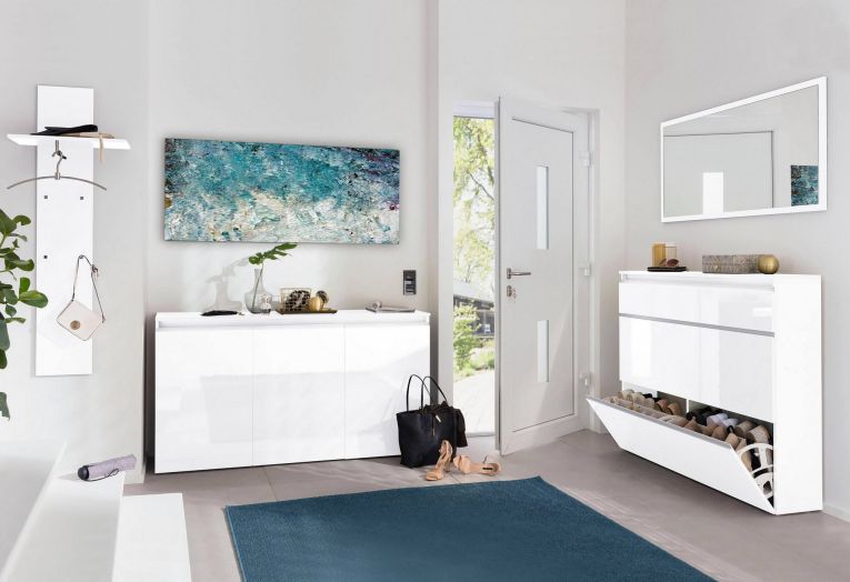 Credenza bianco lucida 150x40x81h cm 3 ante - Andesina