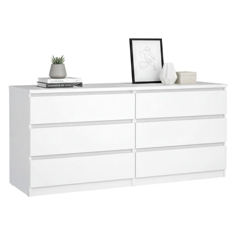 Credenza bianco lucida 153x50x68h cm 6 cassetti - Joyce