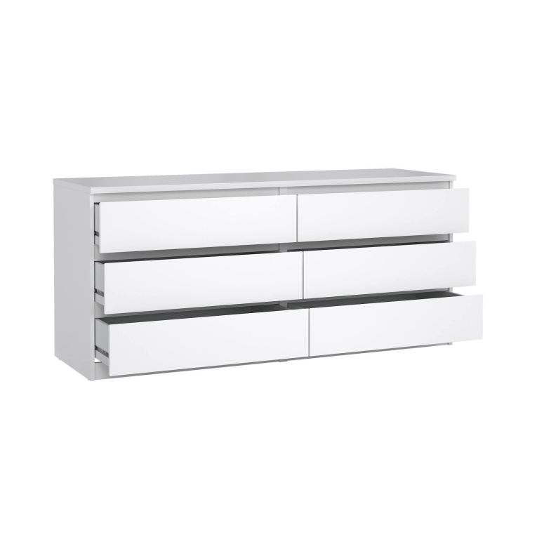 Credenza bianco lucida 153x50x68h cm 6 cassetti - Joyce